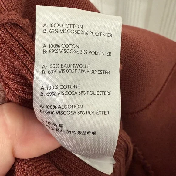 Free People Rust Brown Ribbed Knit Wide Leg Pants - Picture 7 of 7